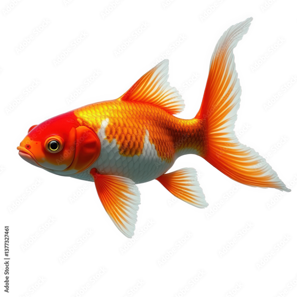 Fototapeta premium gold fish isolated on white