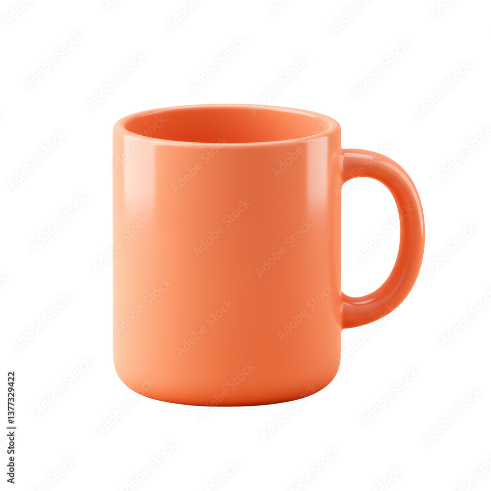 Peach Colored Ceramic Mug 3D Render Peach Colored Ceramic Mug 3D Render