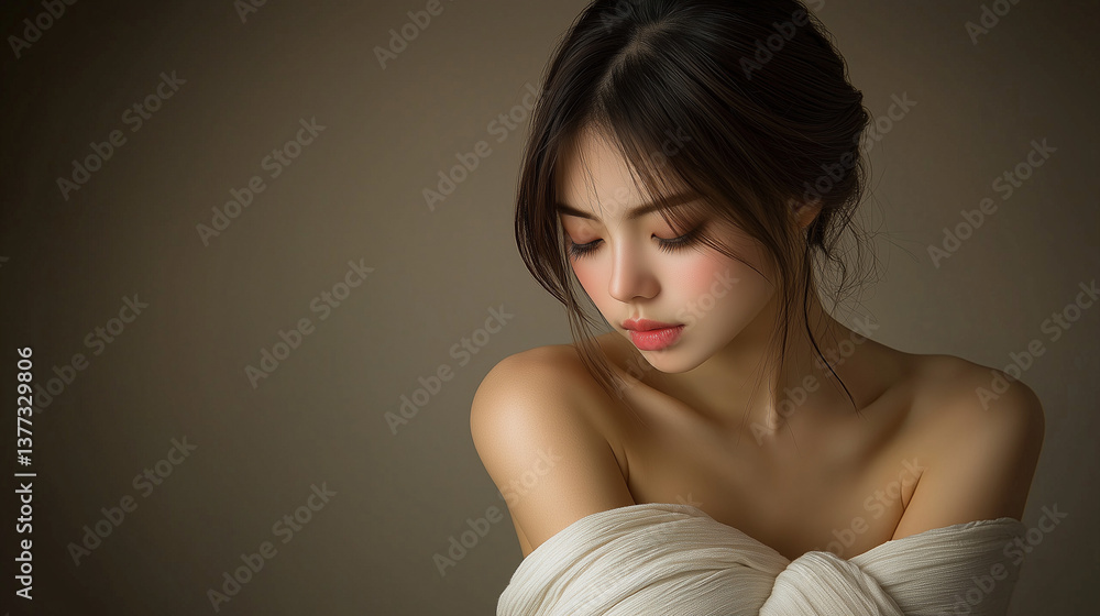 Fototapeta premium 悲しみに暮れる女性の肖像