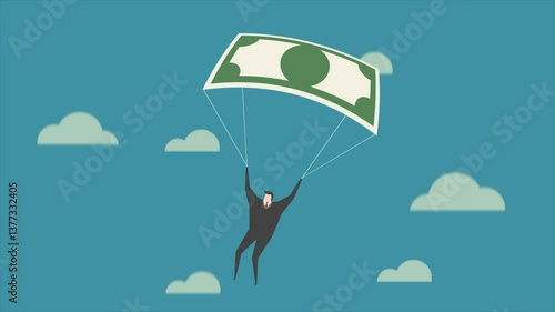 Financial Freedom – Skydiving with Money Animation