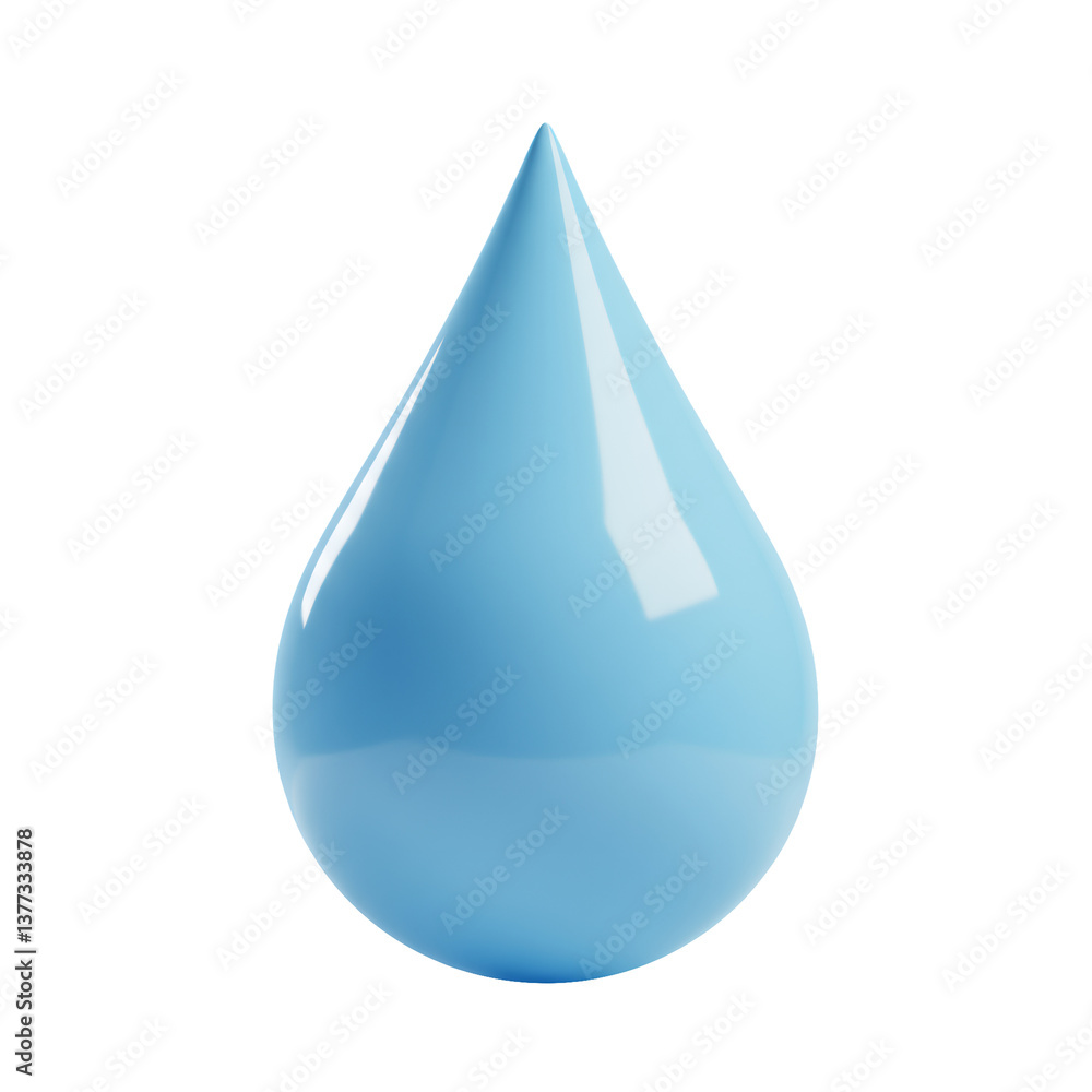 3D Render of a Single Blue Water Droplet on Transparent Background 3D Render of a Single Blue Water Droplet on Transparent Background