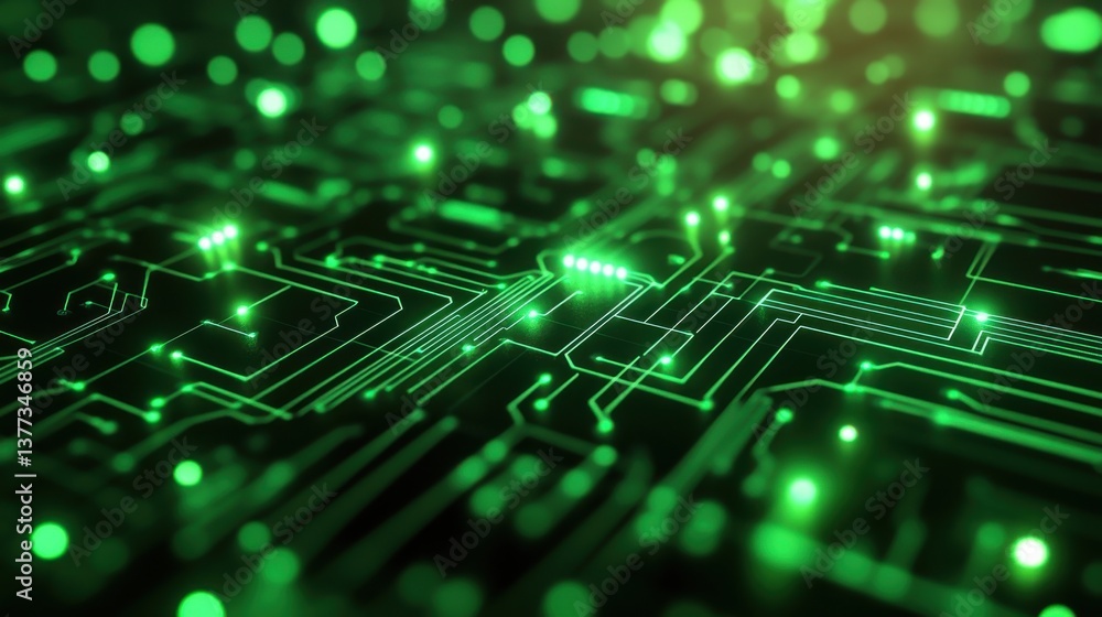 Green Illuminated Circuit Board Green Illuminated Circuit Board