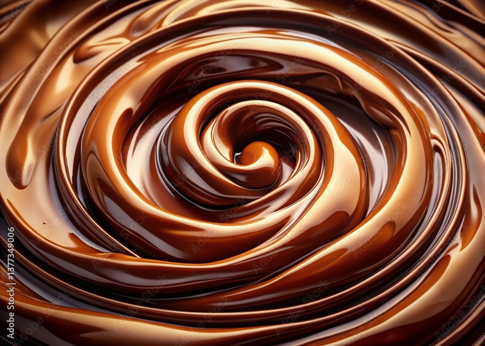 Panoramic Abstract Swirling Melted Chocolate Background Texture Panoramic Abstract Swirling Melted Chocolate Background Texture