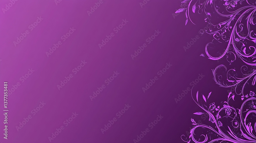 A beautiful purple floral design displayed on a gradient background A beautiful purple floral design displayed on a gradient background