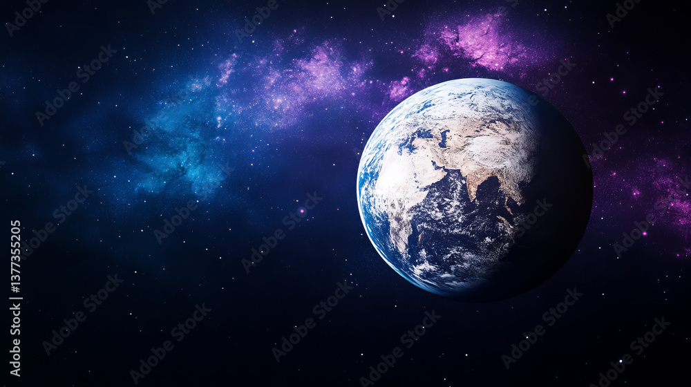 Obraz premium stunning view of Earth in space with vibrant colors
