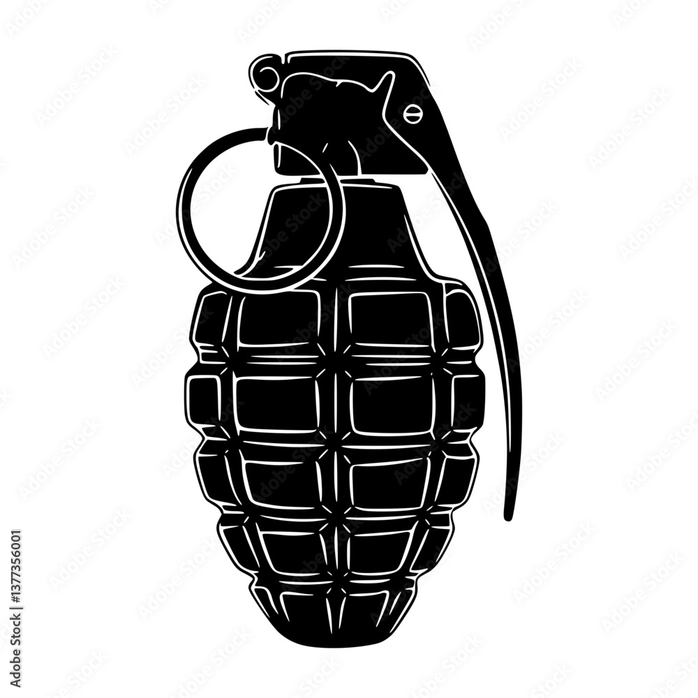 Black Grenade Illustration - Vector Graphic Black Grenade Illustration - Vector Graphic