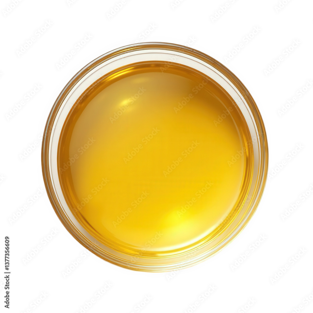 Top view of a glass bowl filled with golden honey, isolated on a white background. Pure and natural sweet syrup, perfect for food, health, and organic product concepts. Top view of a glass bowl filled with golden honey, isolated on a white background. Pure and natural sweet syrup, perfect for food, health, and organic product concepts.