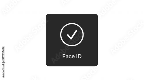 Mobile Phone Face ID unlock Icon Animation