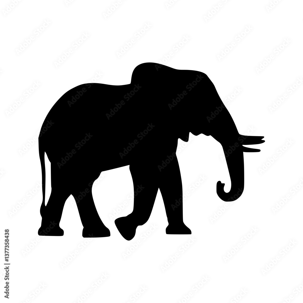 Obraz premium Elephant Silhouette Vector Graphic