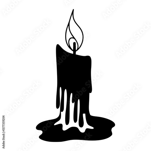Black Candle Flame Silhouette