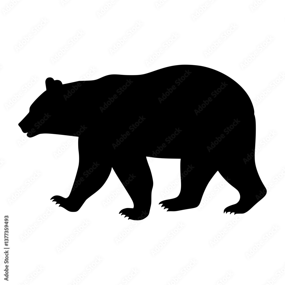 Fototapeta premium Bear Silhouette Vector Graphic
