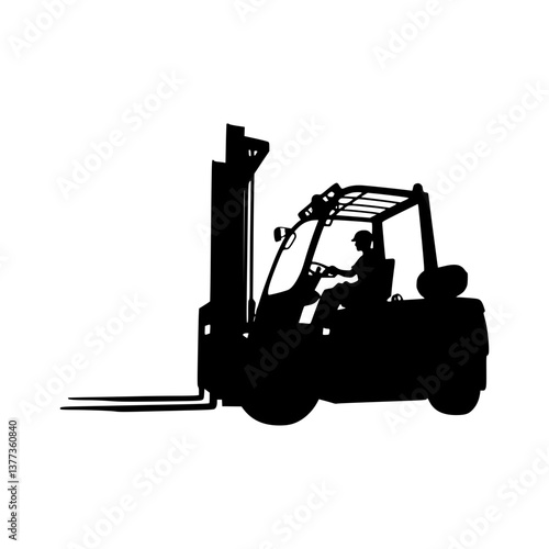 Forklift Silhouette - Logistics Icon