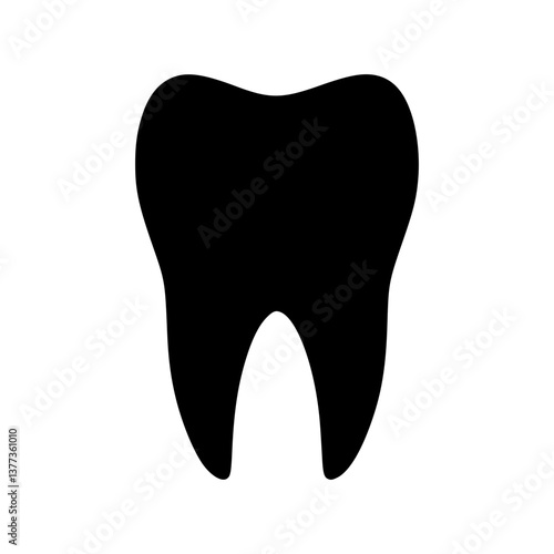 Tooth Icon - Black Silhouette