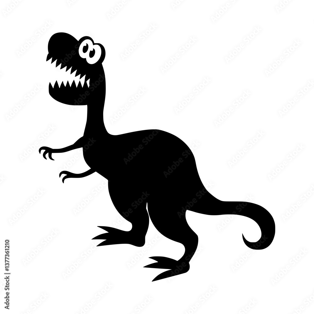 Obraz premium Cute Cartoon Dinosaur Silhouette