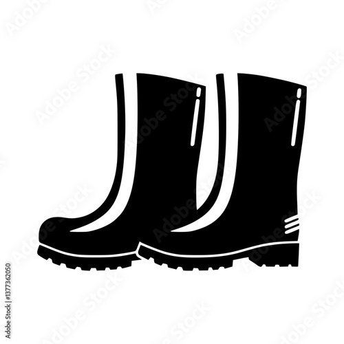 Rubber Boots Icon - Vector Illustration