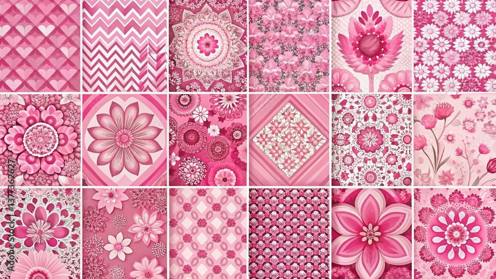 Pretty Pink Patterns: A Collection of Cute Background Textures Pretty Pink Patterns: A Collection of Cute Background Textures