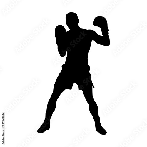 Boxing Silhouette - Action Pose