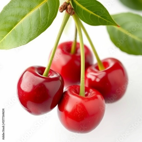 cherries on a white background