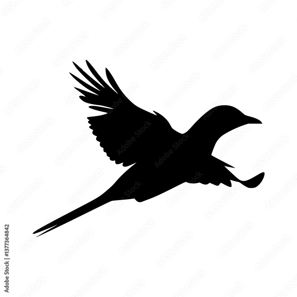 Obraz premium Silhouette Bird Flying - Graphic Design Element
