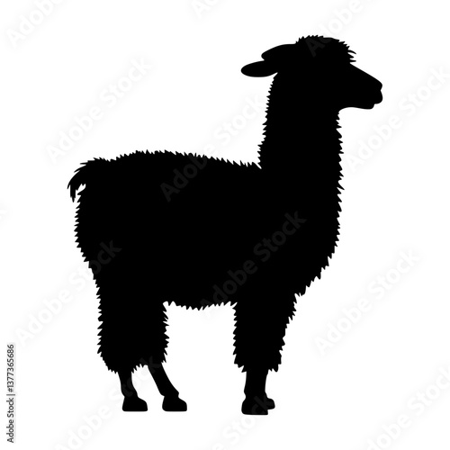 Llama Silhouette Vector Graphic