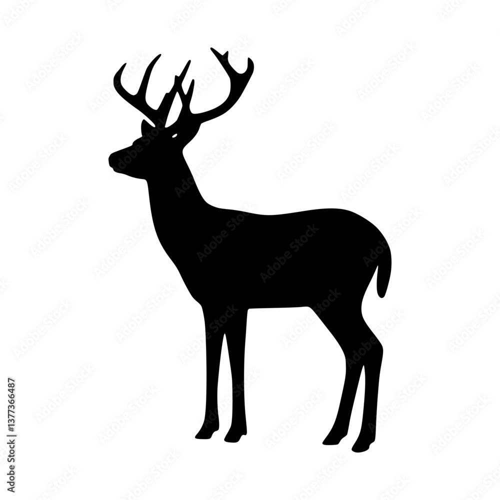 Fototapeta premium Deer Silhouette Vector Graphic