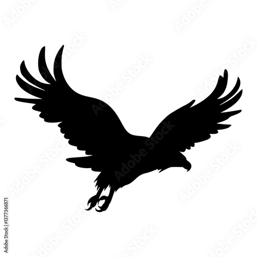 Eagle Silhouette Flying - Graphic Design Element
