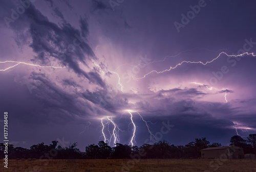 Lightning storms Buxton NSW Australia.