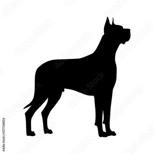 Great Dane Silhouette - Dog Outline Vector