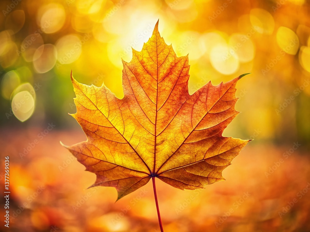 Retro Fall Leaf Background with Copy Space - Autumn Nature Photography Retro Fall Leaf Background with Copy Space - Autumn Nature Photography