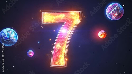 Burning number seven in space