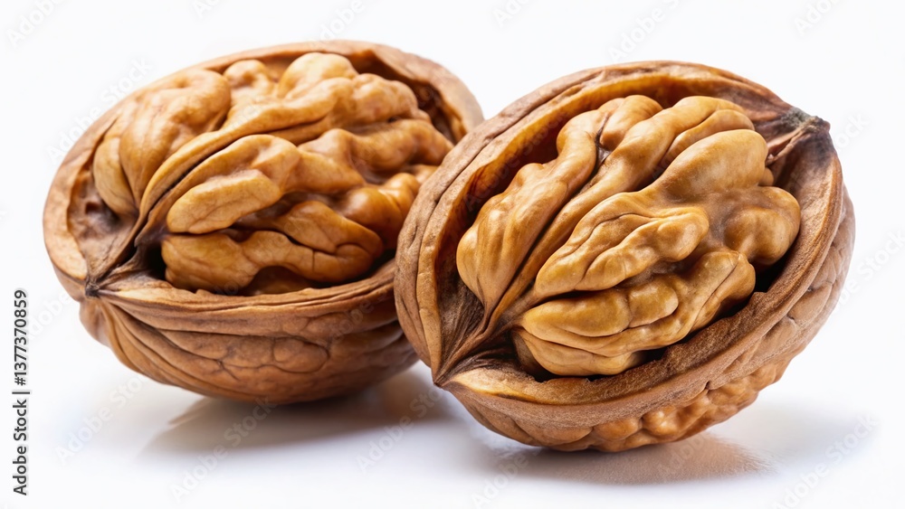 Rotating Walnut Halves: Macro Photography of Raw Vegan Food Rotating Walnut Halves: Macro Photography of Raw Vegan Food