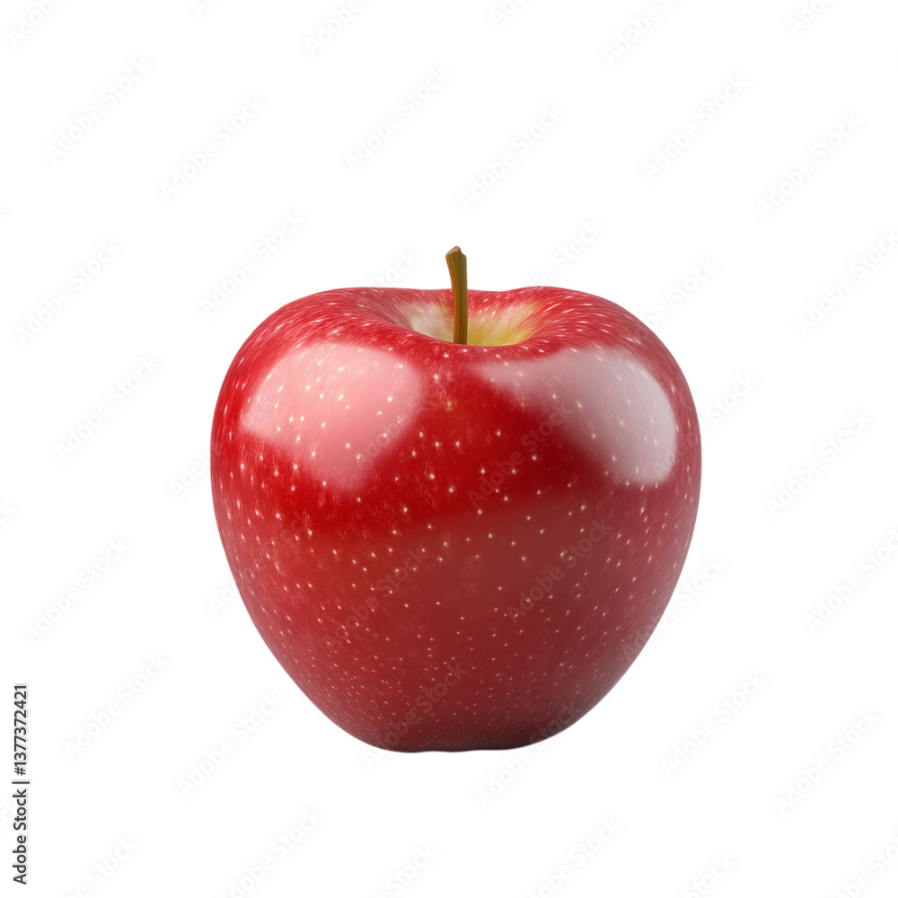 red apple realistic 3D isolated on transparent background. red apple realistic 3D isolated on transparent background.