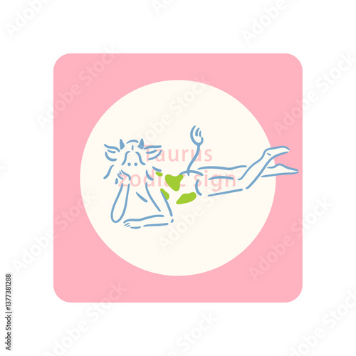 【星座】2.牡牛座の女の子のイラスト素材_ペールカラー
