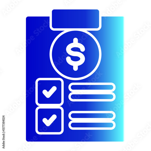 Invoice Icon Solid Gradient Style for Project Management Pack Icon Themes