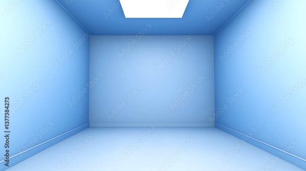 Fototapeta premium An empty interior room bathed in a pale blue light