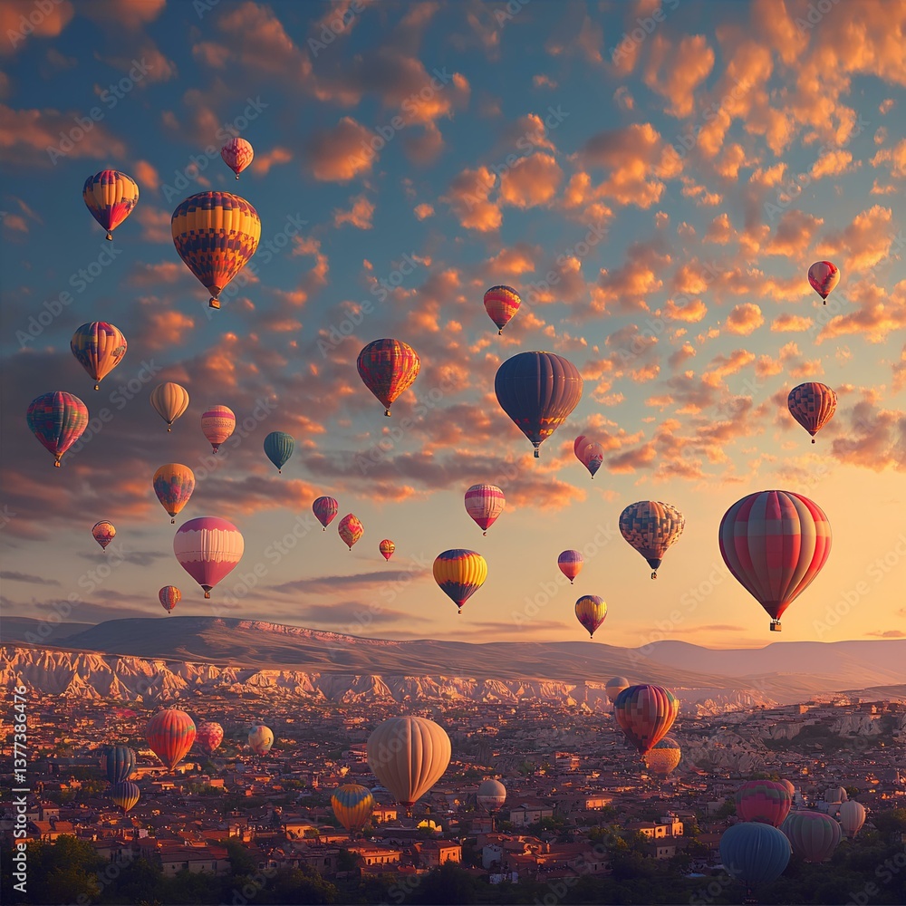 Naklejka premium many colorful balloons floating on the sky. 