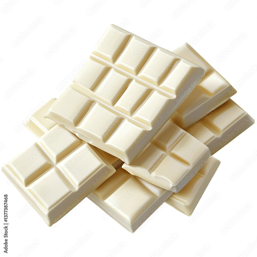white Chocolate bars realistic 3D isolated on transparent background. white Chocolate bars realistic 3D isolated on transparent background.