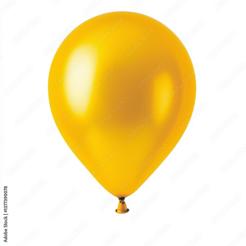 Sunny Yellow Balloon Floating in Pure White Space - Vibrant Party Decor Element for Cheerful Celebrations and Events Sunny Yellow Balloon Floating in Pure White Space - Vibrant Party Decor Element for Cheerful Celebrations and Events