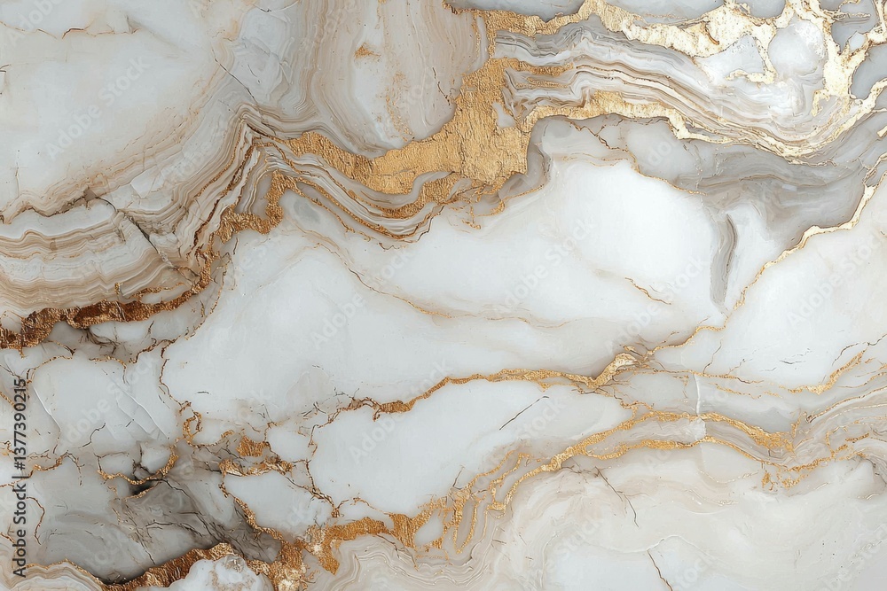 Obraz premium Opulent Marble Veins and Metallic Gold Swirls Seamless Pattern for High-End Design and Luxury Projects