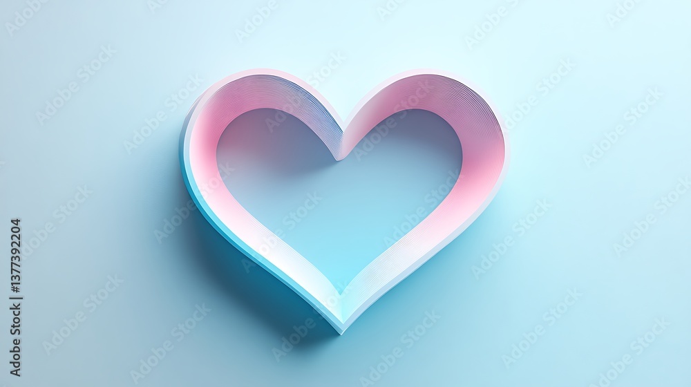 A delicate and colorful heart made from folded paper strips A delicate and colorful heart made from folded paper strips