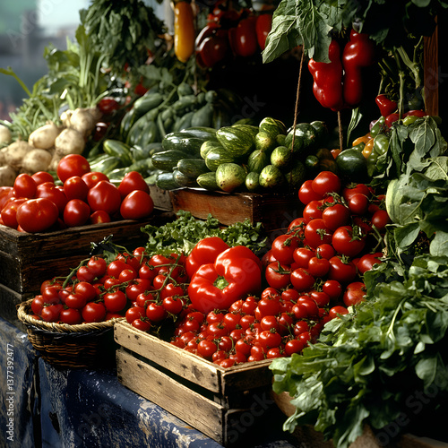 A Farmer's Market with Fresh Fruits and Vegetables