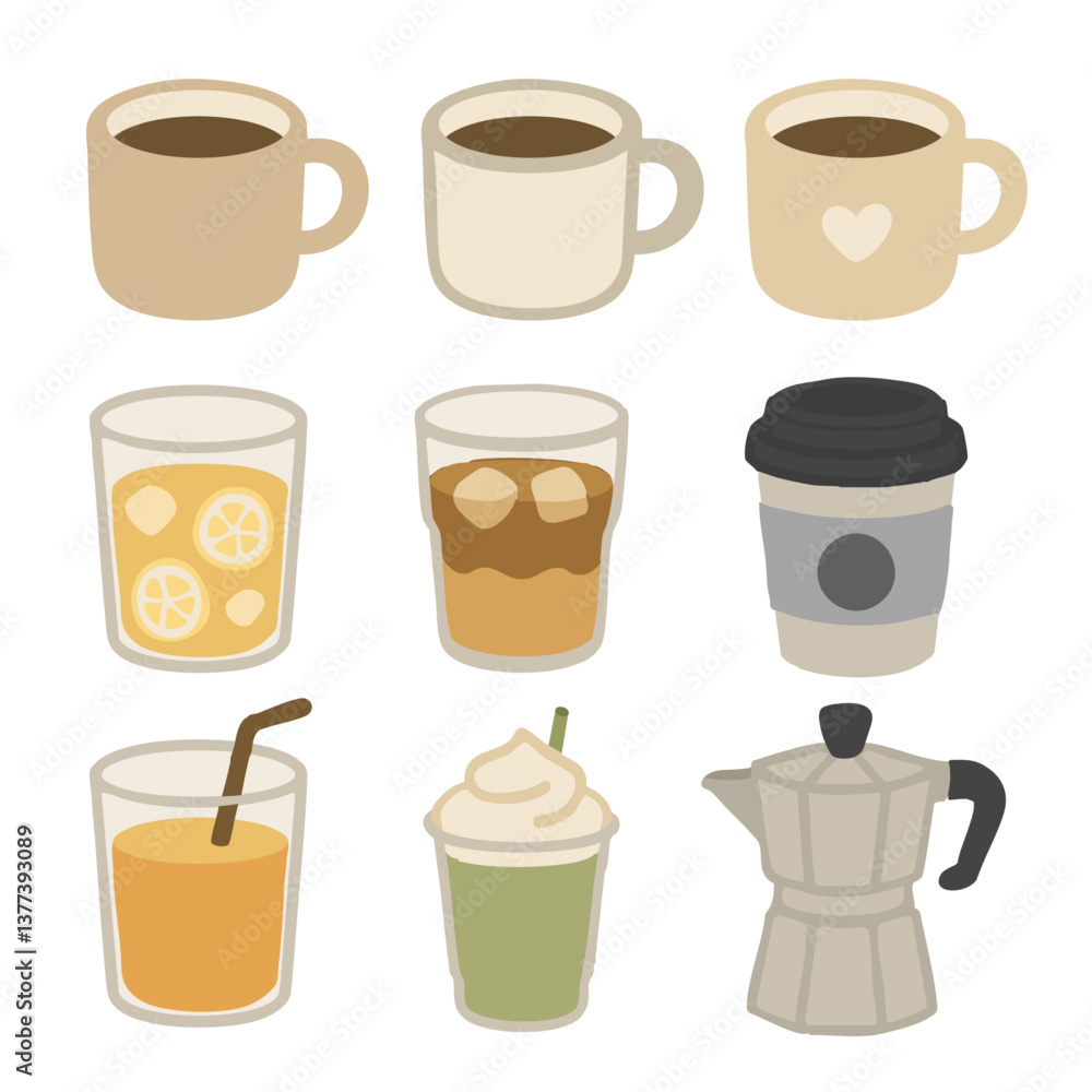 Obraz premium set of coffee cups