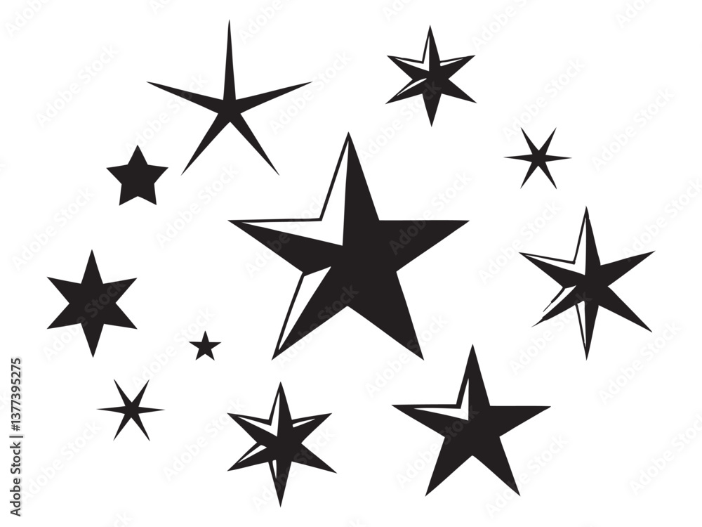 sparkles icon vector bundle, set of star sparkles icons black silhouette vector llustration on white backgroun sparkles icon vector bundle, set of star sparkles icons black silhouette vector llustration on white backgroun