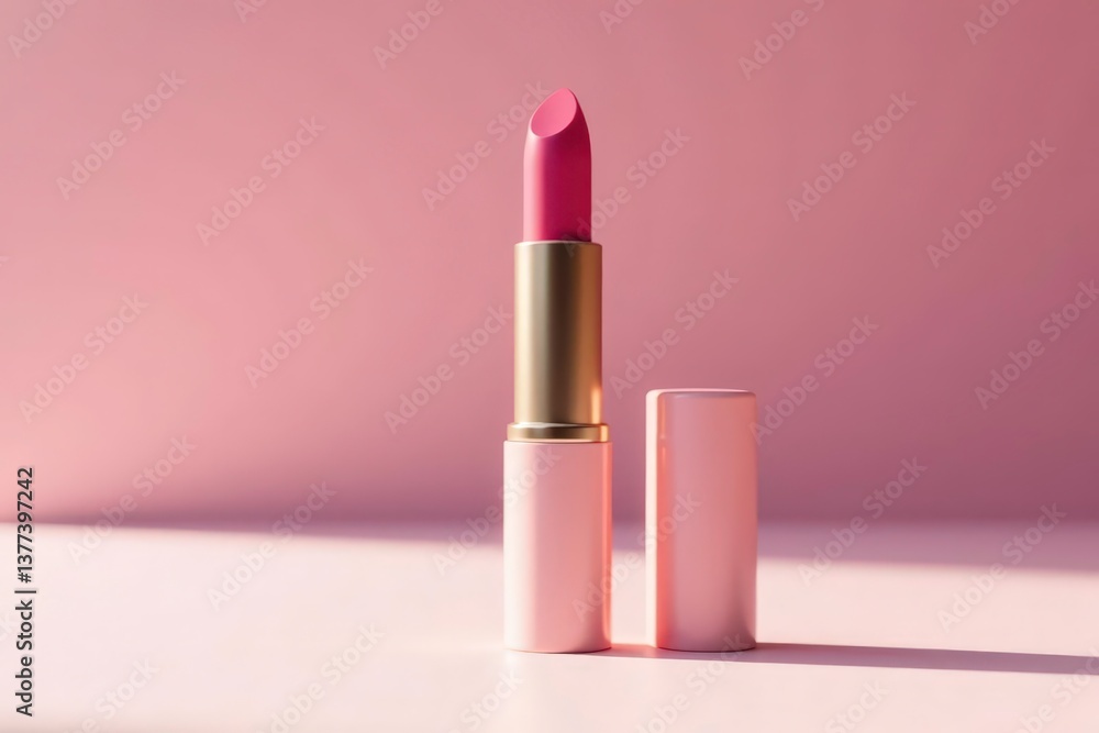 Elegant lipstick tube, pristine white backdrop, item, texture Elegant lipstick tube, pristine white backdrop, item, texture
