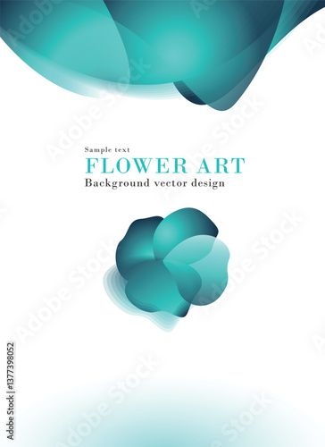 水色・青い花を抽象化したイメージイラスト｜背景素材アートシリーズ