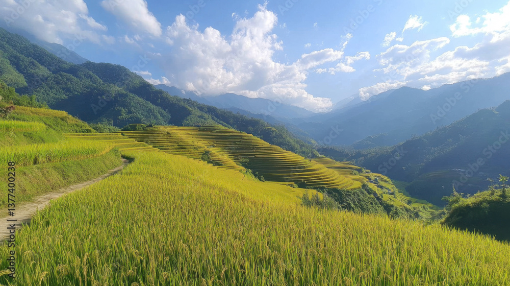 Fototapeta premium Vietnamese terraced landscapes