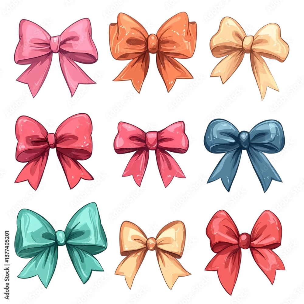 Colorful Bows Collection Gift Wrapping Design Colorful Bows Collection Gift Wrapping Design