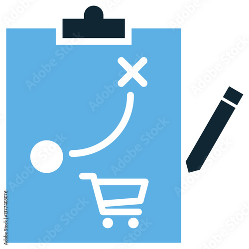 Market plan icon vector representing business strategy, analytics, and competitive advantage. Ideal for decision-making, growth, and success.