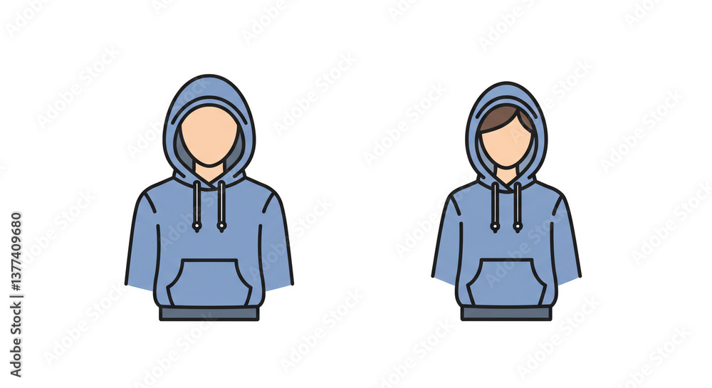 Simple unisex hoodie design, showcasing a comfortable and casual style in a muted blue tone with clean lines. Simple unisex hoodie design, showcasing a comfortable and casual style in a muted blue tone with clean lines.