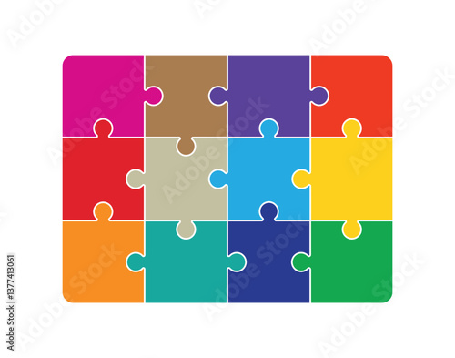 Colourful jigsaw puzzle